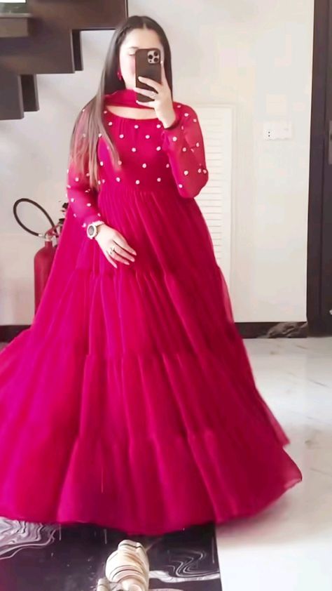 Pearl-Embellished Party & Wedding Wear Dress