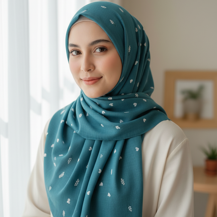 Lush and Loop Chiffon Embroidered Hijab – Elegant, Lightweight & Breathable