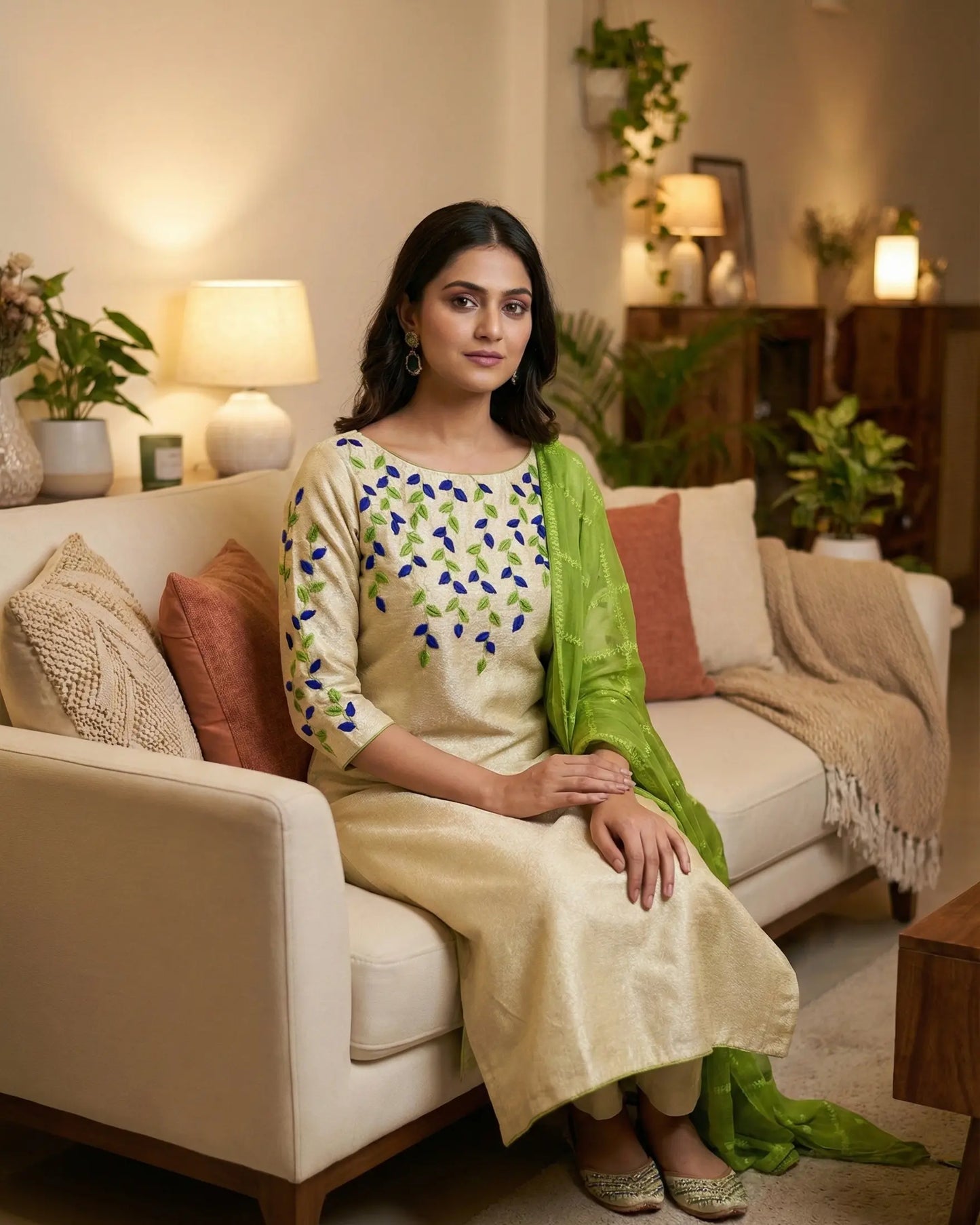 Lush and loop Unstitched Embroidered  Dress – 2pc Winter Set - Lush and Loop