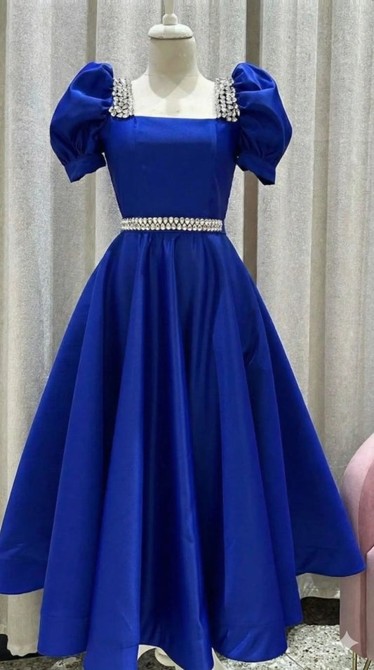 Samose Crystal-Embellished Puff Sleeve Gown - Lush and Loop