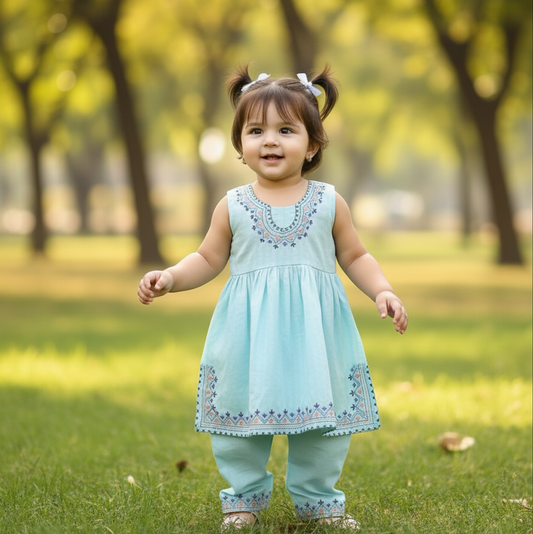 Lush and Loop Baby Girl Embroidered Dress