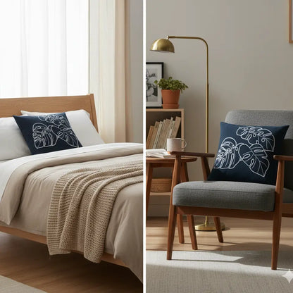 Lush and Loop Embroidered Cushion – Decorative Pillow for Home - Lush and Loop