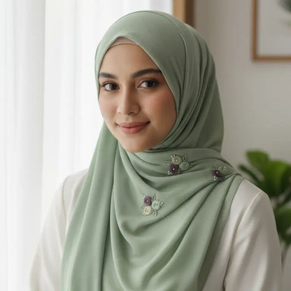 Dream Embroidered Hijab | Exclusive to Lush and Loop - Lush and Loop