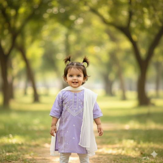 Lush and Loop Baby Girl Embroidered Dress