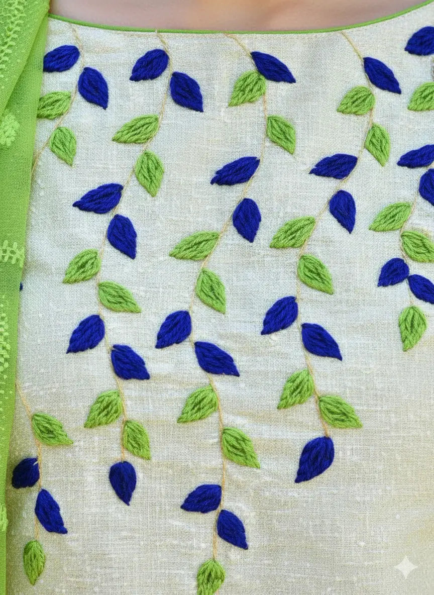 Lush and loop Unstitched Embroidered  Dress – 2pc Winter Set - Lush and Loop