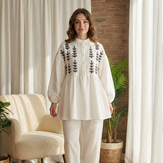 Lush & Loop Premium Cotton Embroidered Shirt