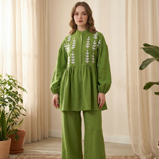 Lush & Loop Premium Cotton Embroidered Shirt