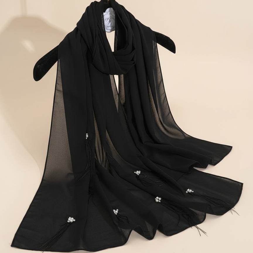 Lush and Loop Embroidered Hijab – Elegant, Lightweight & Modest Fashion