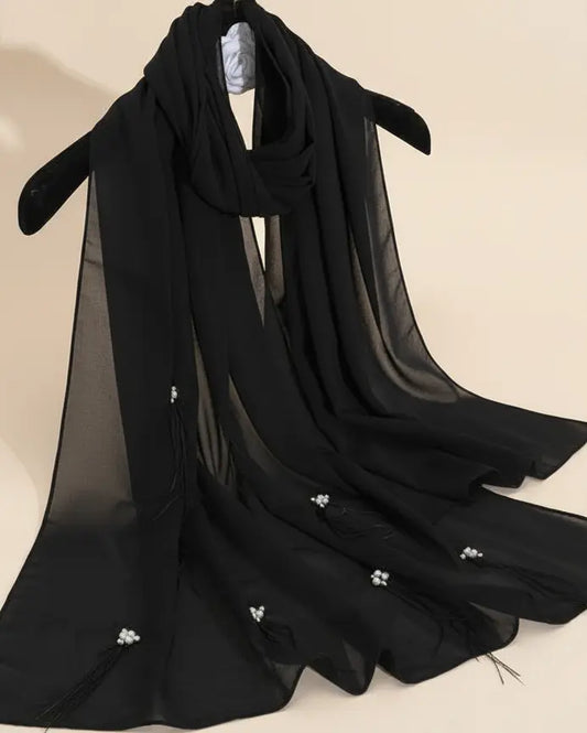 Lush and Loop Embroidered Hijab – Elegant, Lightweight & Modest Fashion - Lush and Loop