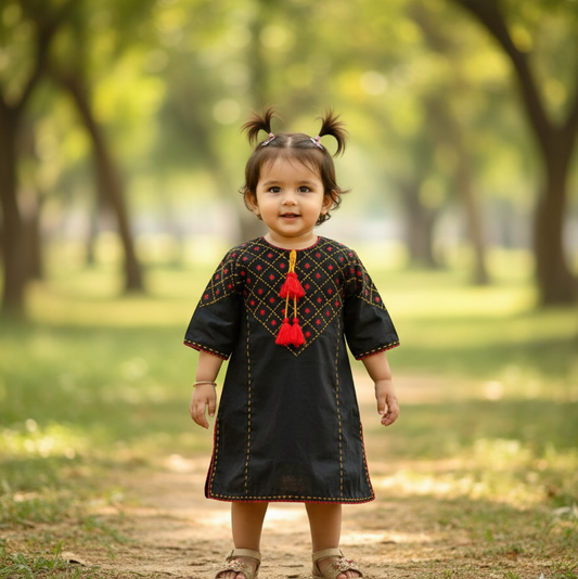 Lush and Loop Baby Girl Embroidered Dress