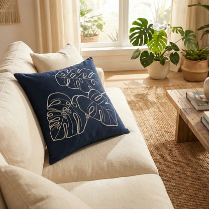 Lush and Loop Embroidered Cushion – Decorative Pillow for Home - Lush and Loop