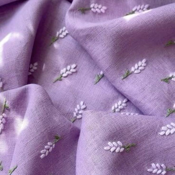 Lush and Loop Handcrafted Floral Embroidered Chiffon Scarf / Hijab