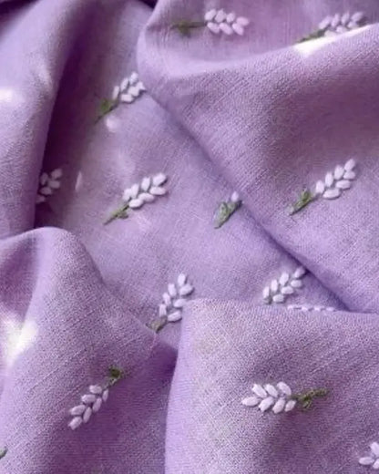 Lush and Loop Handcrafted Floral Embroidered Chiffon Scarf / Hijab - Lush and Loop