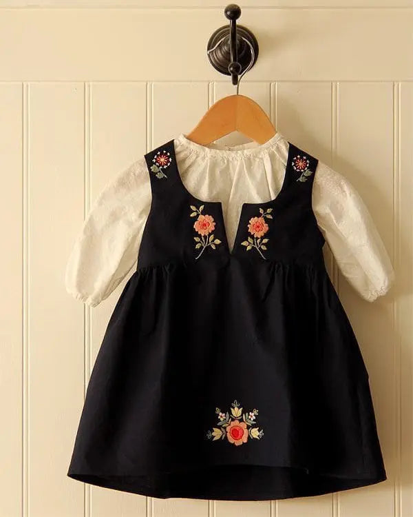 Premium Embroidered Baby Pinafore Dress with Inner Top - Lush and Loop