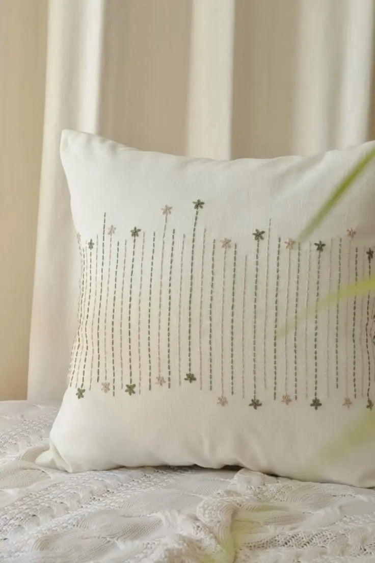 Lush and Loop Embroidered Cushion – Decorative Pillow for Home - Lush and Loop