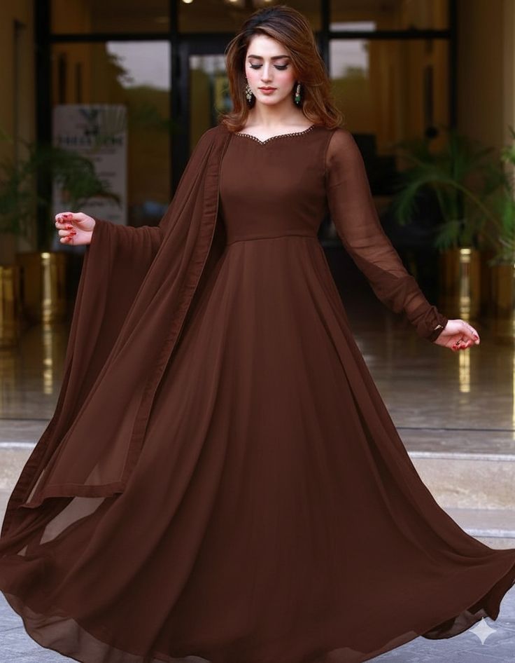 Emerald Grace Stitched Chiffon Maxi Dress