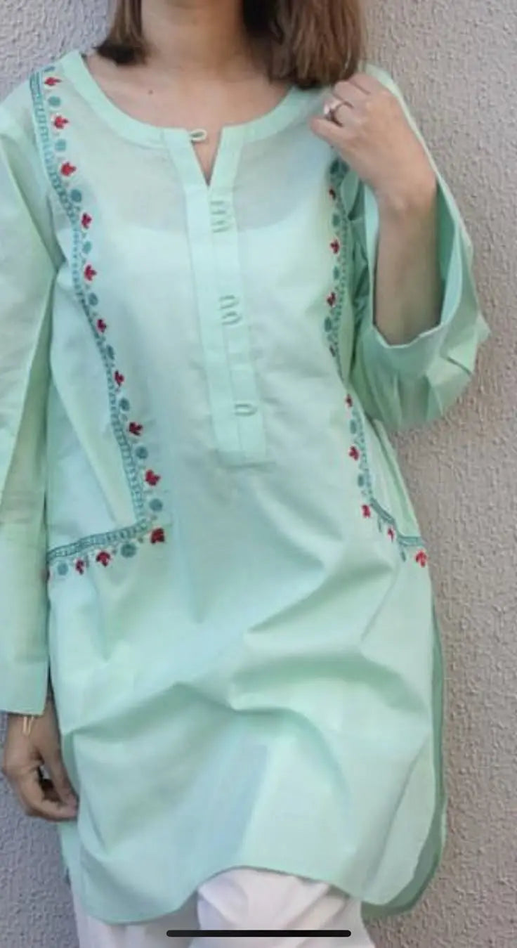 Premium Cotton Embroidered 2-Piece Unstitched Suit for Women - Lush and Loop