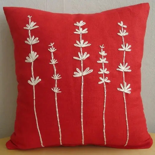 Lush and Loop Embroidered Cushion – Decorative Pillow for Home - Lush and Loop