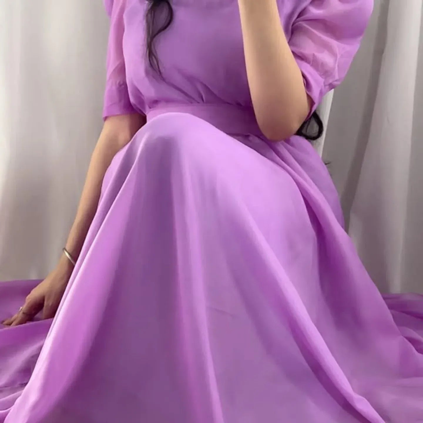 Lavender Samose Flowy Maxi Dress